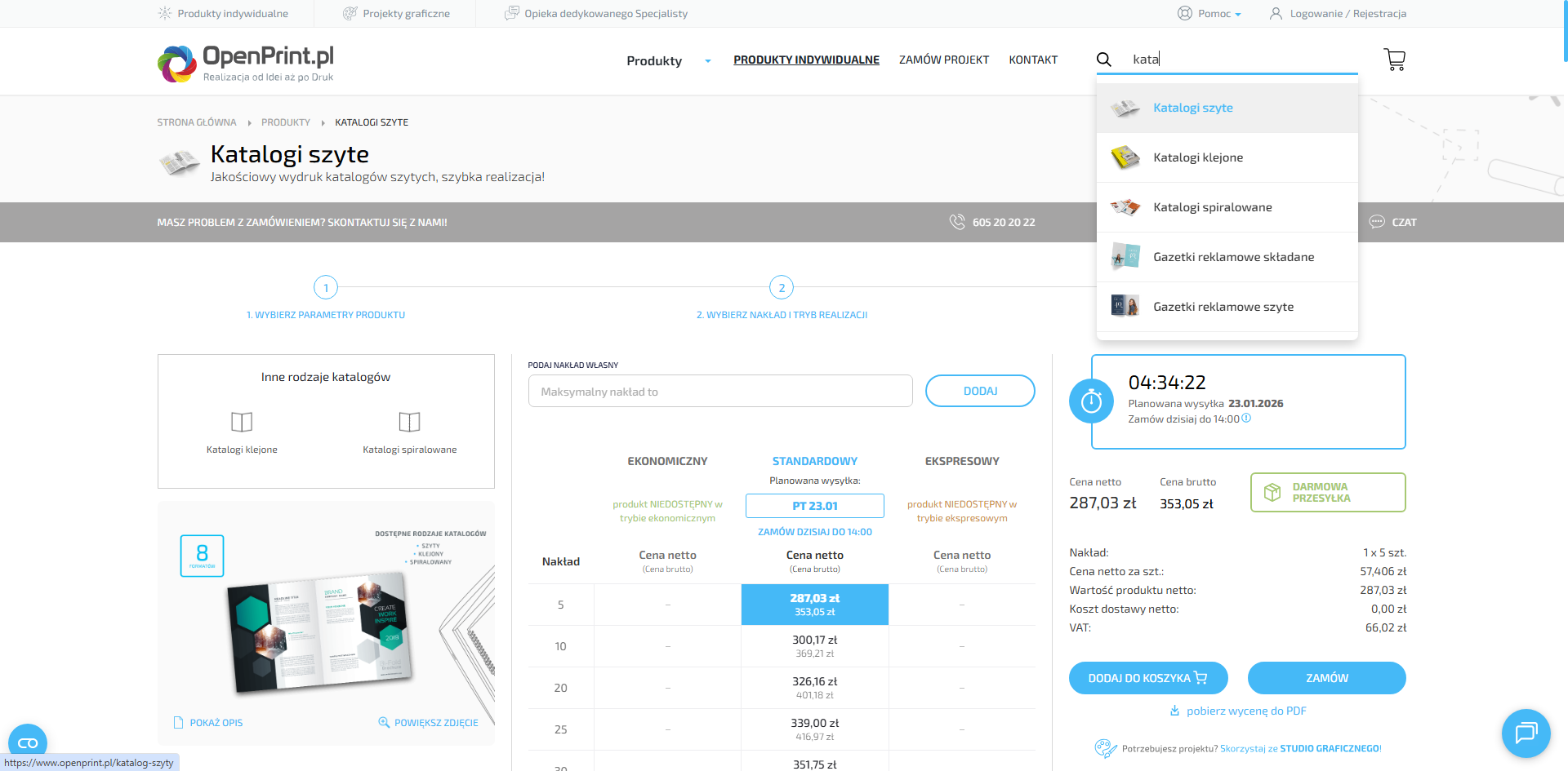 Krok 1 - wybór produktu