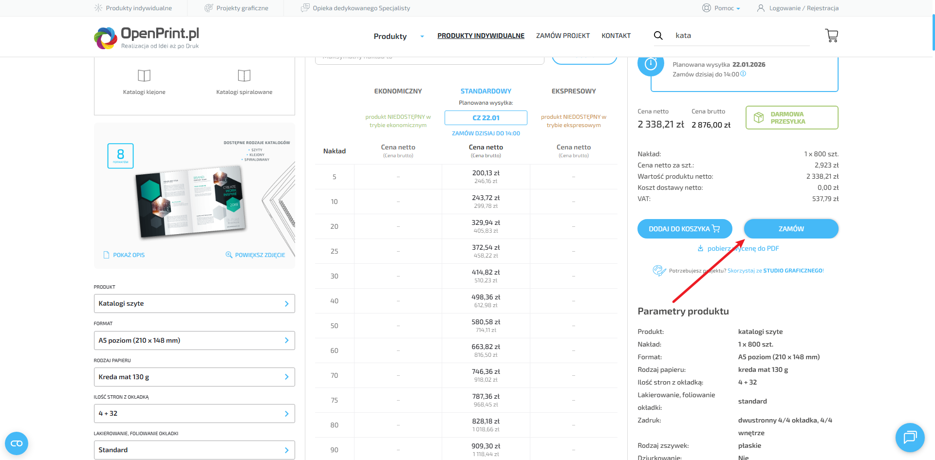 Krok 4 - kliknij zamów